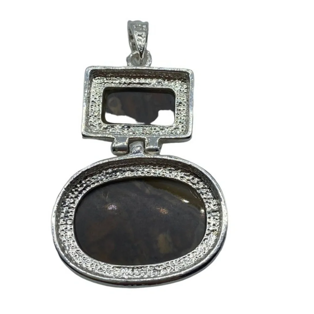 Red River Jasper Gemstone Sterling Silver 925 Pendant 2.5in